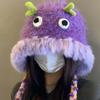Knitting Kawaii Funny Hat Cloth Accessories Ear Protection Hat Funny Cartoon Plush Hat Boy