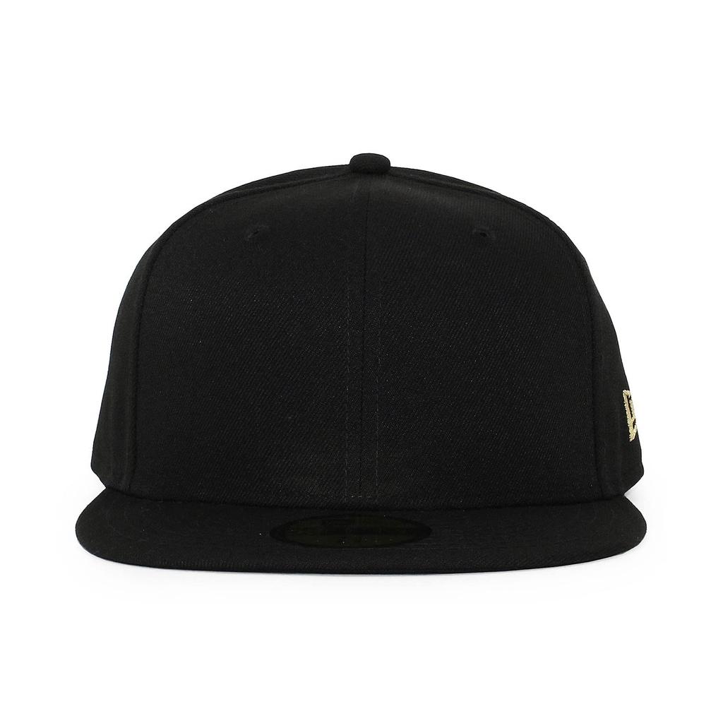 59FIFTY BASIC FITTED Einfache Leere Grundlegende Einfache Mütze Kappe Schwarz Gold [New Era] [BLANK CAP] (7-3/8 (ca. 58,7 cm))