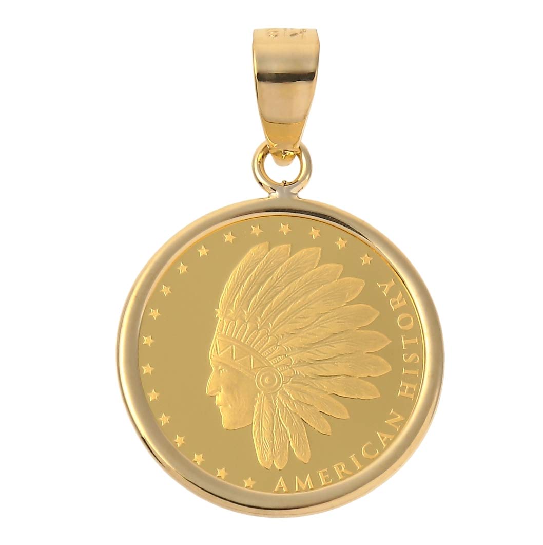 

Coin Pendant Indian Eagle [Fairy Cullet] K24/18 & 1/25oz