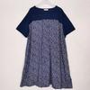Foreign Trade Japan Order Customer Supply Fabric Rayon Printing V-neck Pullover 3/4 Sleeve Mid-Length Dress Plus size Summer