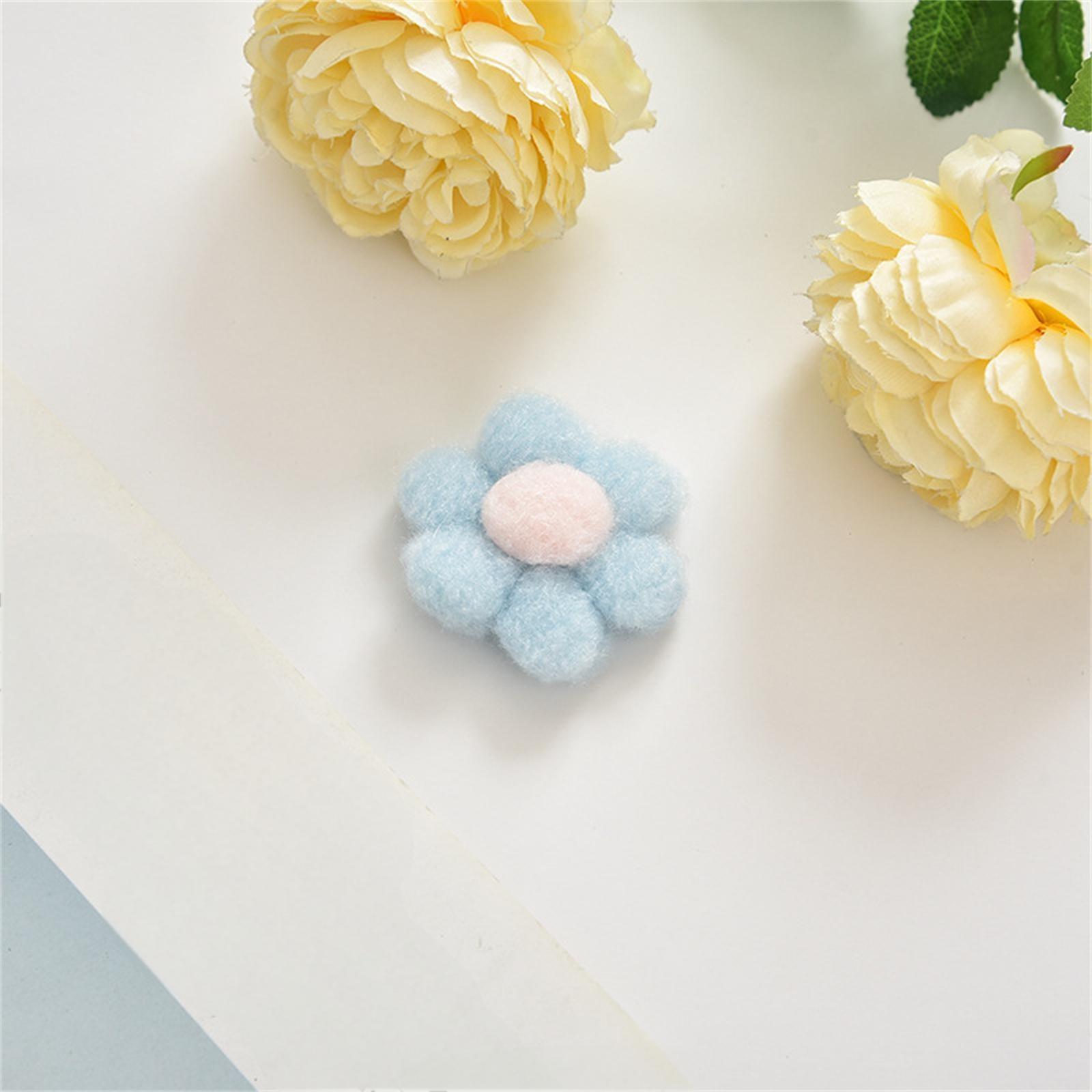 

16 шт. 55 мм мягкая плюшевая аппликация в виде цветка для самостоятельного изготовления головных уборов, заколок для волос, декора бантов, аксессуаров для одежды, шляп, обуви, шитья заплаток One Size светло-синий