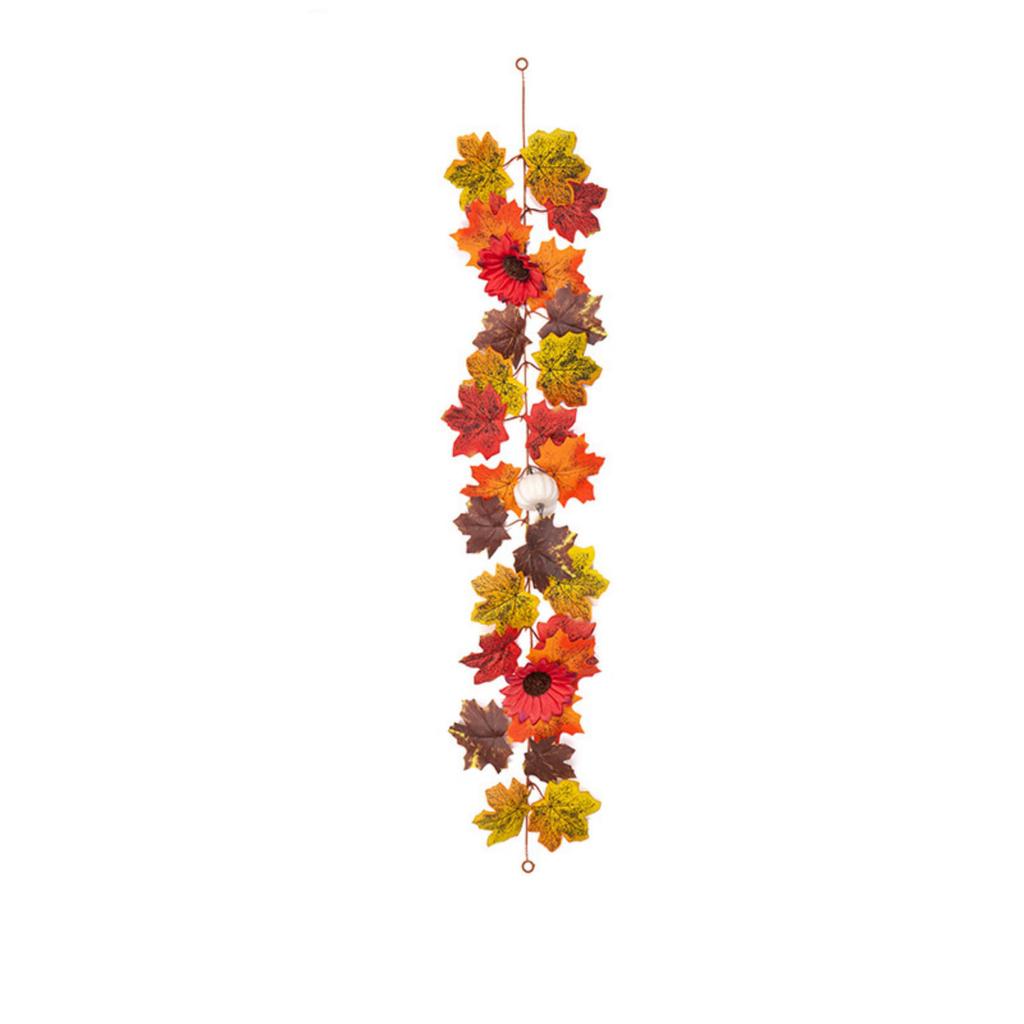 Artificial Maple Leaf Garland 175cm Realistic Decorative Vine for Halloween Autumn Party Home Indoor Outdoor Display