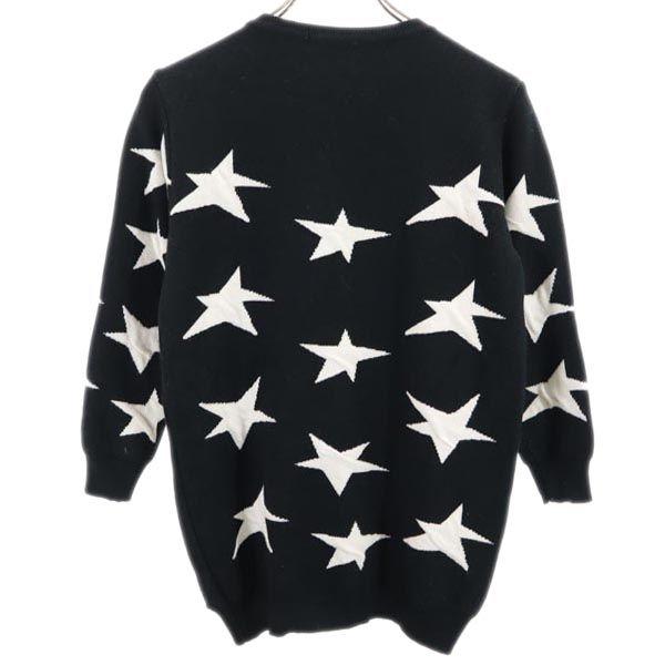MSGM Wool Blend Star 7 Minutes Sleeve Knit Black Series Sweater Women Used