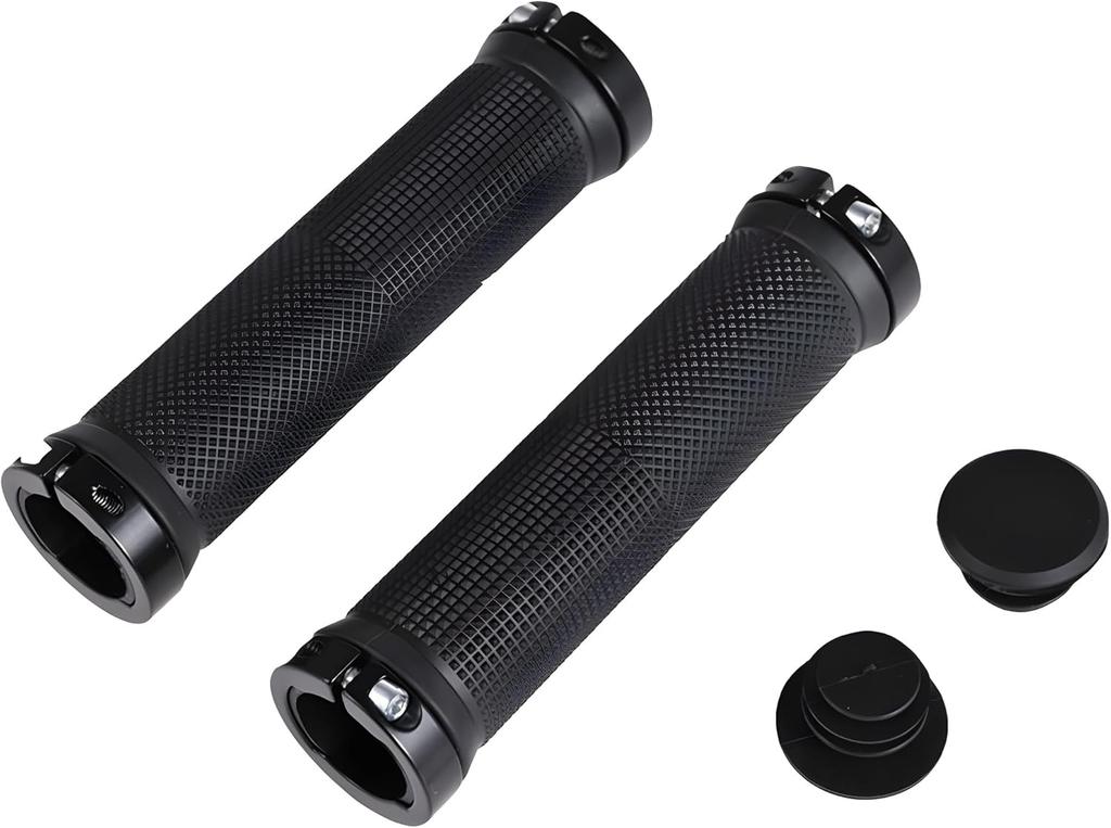 Bike Handlebar Grips, Single Lock On Bicycle Handle Bar, for BMX, Mountain, MTB, Beach Cruiser, Scooter, Folding Bike, Soft Non-