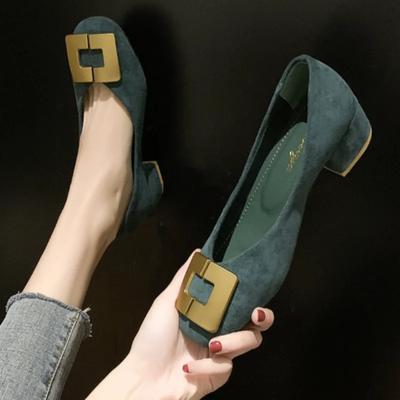Fashion 2024 Autumn French Square Toe Solid Colour Shallow Mouth Single Shoes Women's Soft Bottom Leather Shoes Fashion Shoes for Women