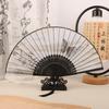 Silk Material Vintage Silk Folding Fan Folding Vintage Classical Chinese Fan Bamboo Frame Hand Fan Craft Dance Performance