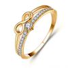 Huitan Chic Bow Shape Finger Ring for Women Infinity Sign Cubic Zirconia Rings Fashion Finger Accessories Daily Party Jewelry