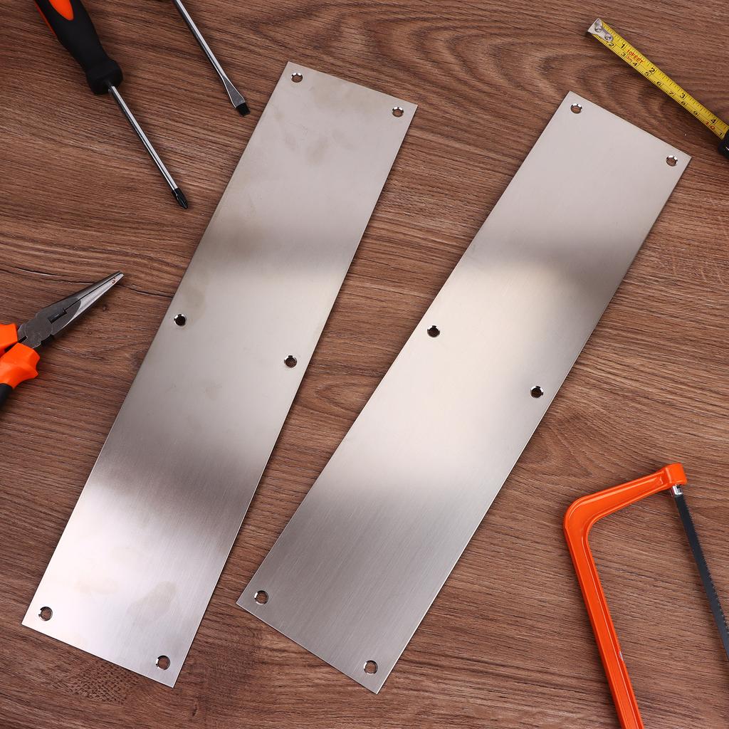 2 Pcs Push Door Plate 15X3.5" Stainless Steel Door Push Plate Door Kick Plate,Brushed Doorplate Door Proection Metal Plate