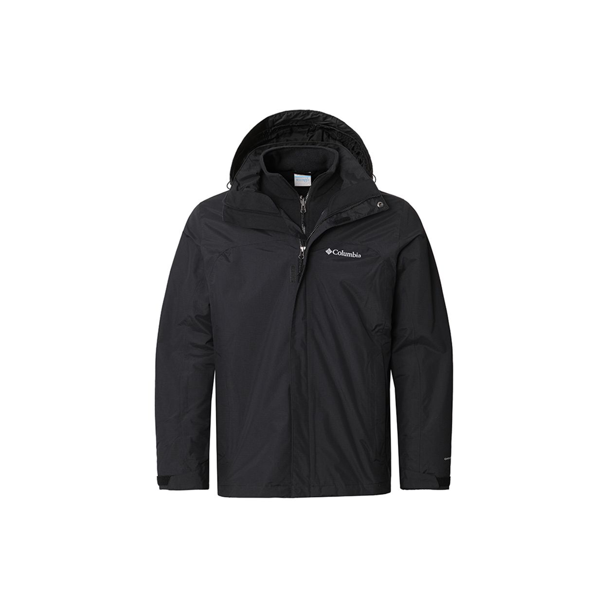 Columbia Outdoor Fleece-Innenjacke Drei-in-Eins Kapuzenjacke Wasserdicht Winddicht Warm Schnelltrocknend Jacke Herrenjacken Schwarz WE7211-010 M black