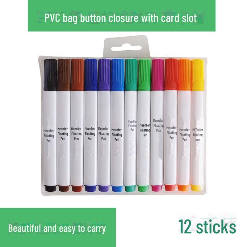 Kids' Internet Star Magic Color Water Doodle Pen Set, Erasable Fun 12 Colors for Whiteboard Drawing
