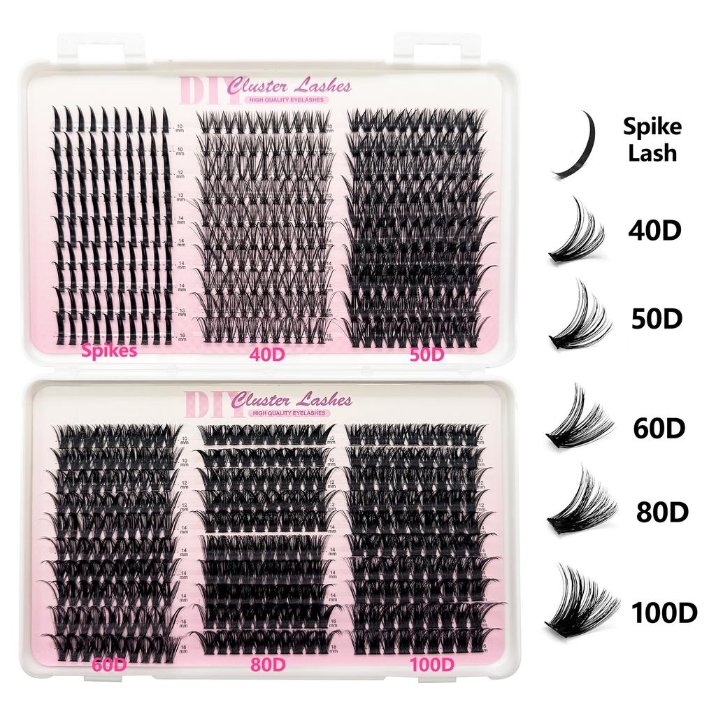 Flat False Eyelashes Stable Segmented Hairs 30P40P50P60P80P14 Rows Curled
