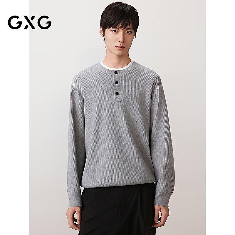 

GXG Men s Faux Two-Piece Henley Knit Sweater 185/XXL