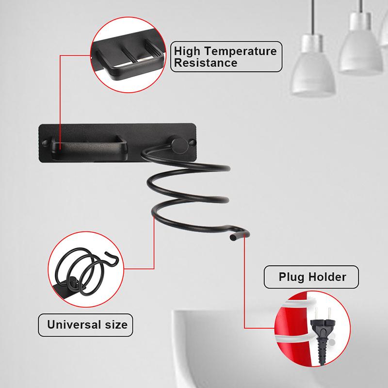 Hair-Dryer Bracket Bathroom Household Aluminum Bolt Inserting Type Storage Rack Hair Straightener Multi-Functional Storage-Rack