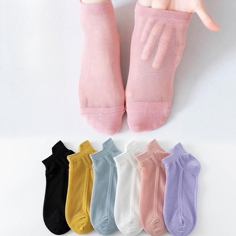 Women's Socks, Short Socks, Summer Thin Boat Socks, Black and White Mesh Ear Lift Sports, Candy-colored Shallow Socks, Summer Trend
