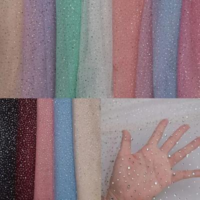 100x150cm Shiny Rhinestone Tulle Lace Fabric Bridal Wedding Fabric Prom Evening Party Dress Cloth