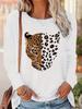 Top a Maniche Lunghe Animale Tigre Leopardo Y2k Maglietta Casual a Maniche Lunghe da Donna Girocollo Top Tee Tshirt
