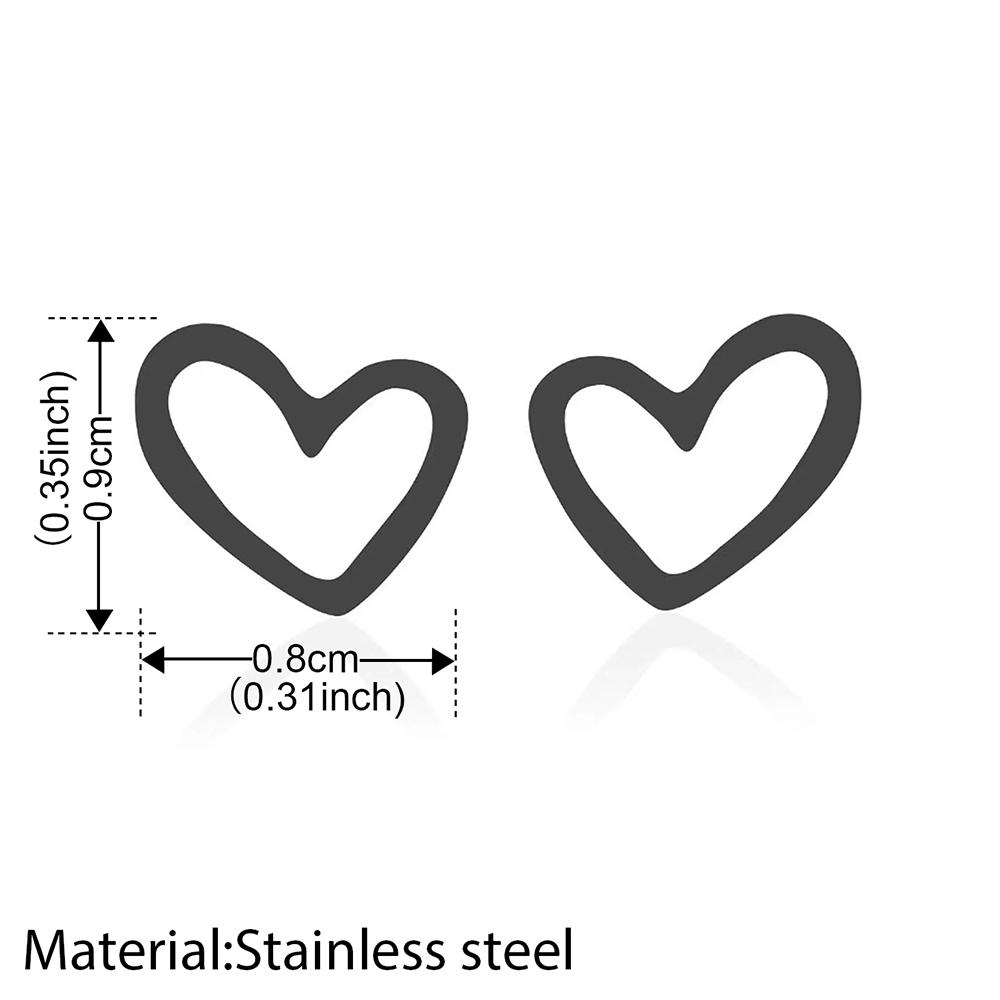 Stainless Steel Earrings Simple Fashion Black Plated Design Heart Hollow Earrings For Women Zircon Party Gifts Recommendation