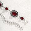 Fashion Oval Wine Red Crystal Metal Waist Chain for Women Retro Exquisite Silver Color Belt Chain French Style Body Jewelry Gift
