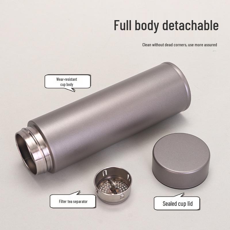 Titanium-Coated Insulated Mug: Double-Layer Vacuum Cup for Business or Gifts, Customizable Logo