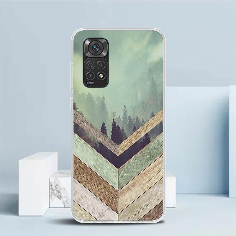 Forest Geometry Wood Nature Phone Case For Xiaomi Redmi Note 15 14 14S 13 12S 12 Pro Plus 11S 11 11T 11E 10S 10 + Soft TPU Back