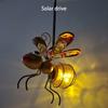 Solar Powered Hanging Garden Bug Light Solar Iron Insects Statue With LED Fairy Light Insects Glowing Lamp for Outside Backyard