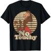 Black T-Shirt with 'No Touchy' Dinosaur Graphic - Funny Casual Tee for Men and Women