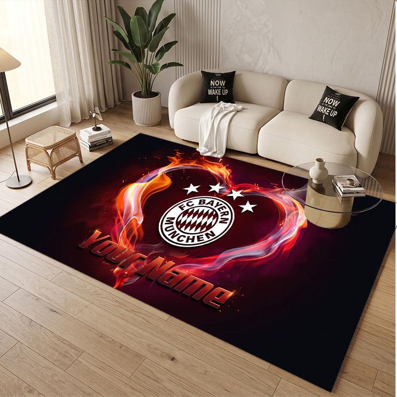 Custom Rug Bayern Munich Pattern Print Name Text Soft Non‑Slip Floor Carpet for Home Indoor Decoration