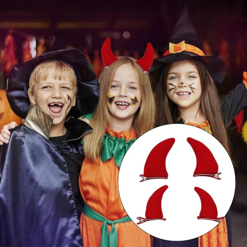 Horn Haarspange Cartoon Muster Haarnadel Rollenspiel Kostüm Haarspangen Verstellbar für Halloween Feiertagsparty