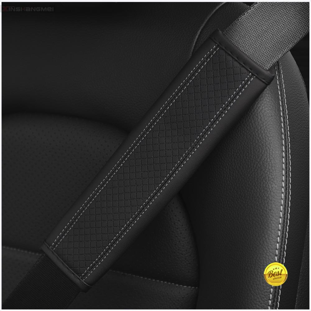 PU Leather Car Accessories Seat Belt Safety Shoulder Cover Breathable Protection Seat Belt Padding Pad Car Accessories Interiors