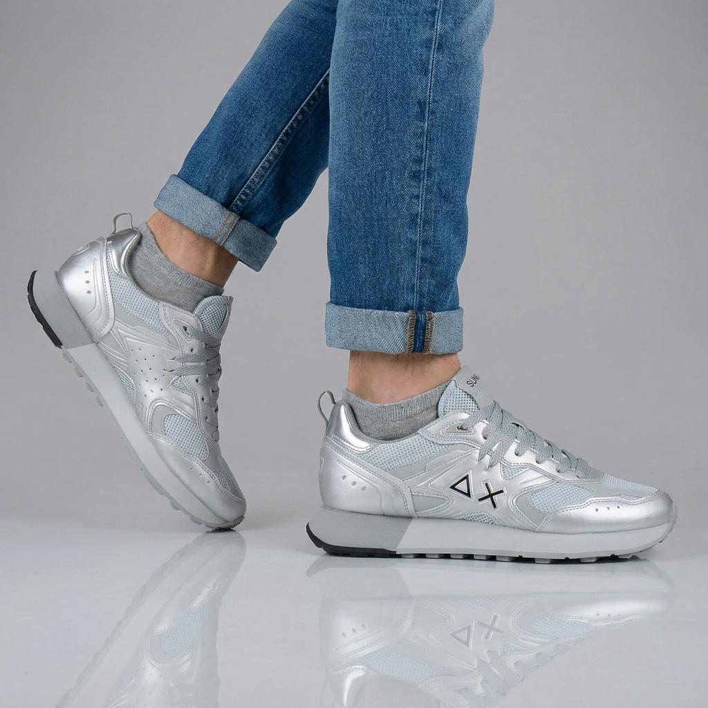 Sun68 Jaki 2.0 Silver Mesh - Men's Sneakers Shoes Silver Z36119-44 ORIGINAL