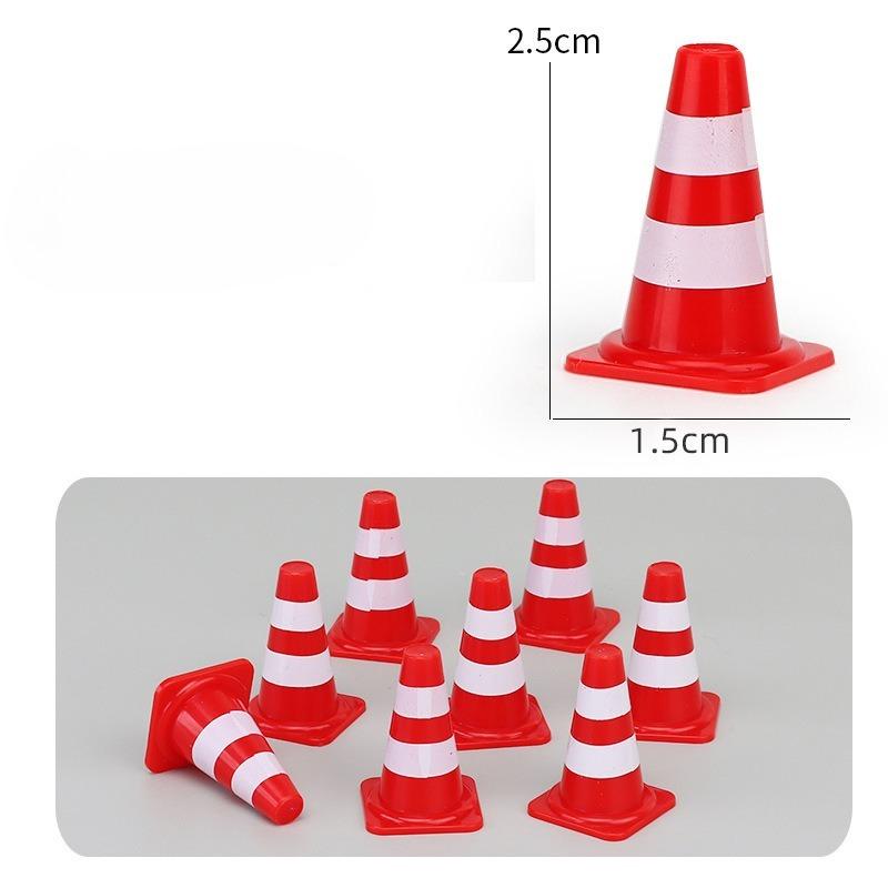 

Mini Traffic Signs Roadblock Toy for Kids Construction Car Theme Party Traffic Cone Sport Training 10pcs червоний