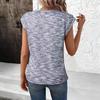 Women Tops Round Neck Short Sleeves Waffle Texture T-shirt Pure Color Loose Fit Knitted