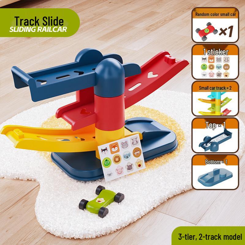 Kids Inertial Glider Toy with Multi-layer Parking Lot - Gift for Boys & Girls
