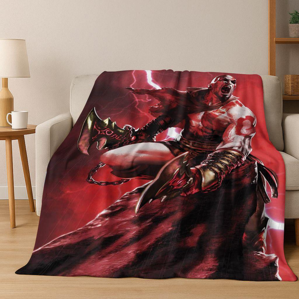 3A Classics God of War Kratos Game Gamer Flannel Blanket,Warm and Cozy Soft Throw Blanket for Home Bedroom Bed Sofa Kid Gift