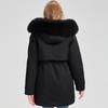 Fashion Winter Coat Female Long Parkas Hooded Faux Fur Collar Detachable Sleeves Loose Thick Warm Women's Jackets