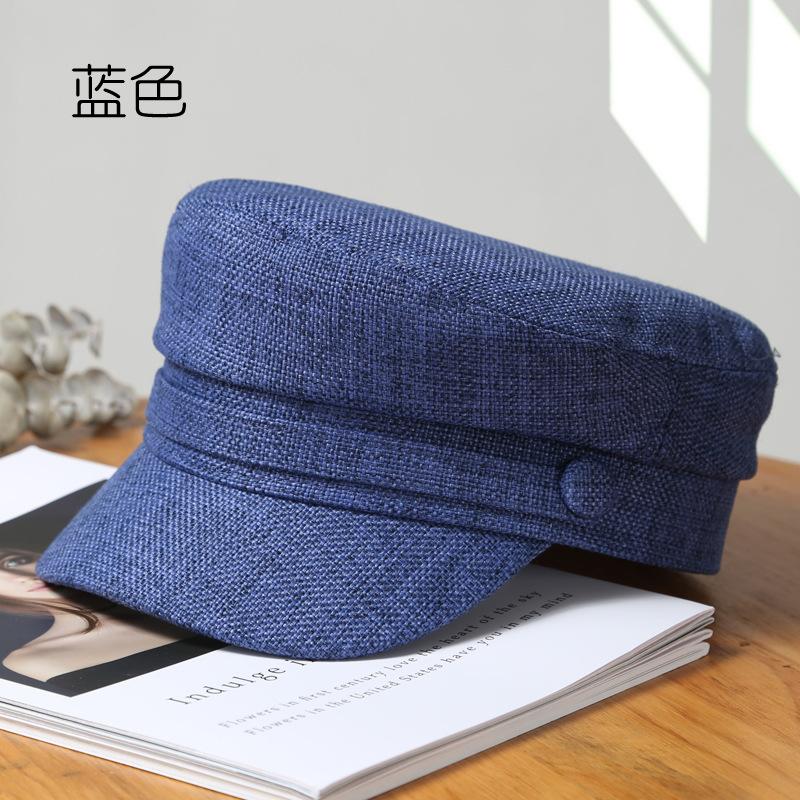 

Весенне-летняя мода берет, универсальная восьмиугольная кепка на осень и зиму, уличная досуговая шляпа от солнца, студенческая темно-синяя шляпа Adjustable синий
