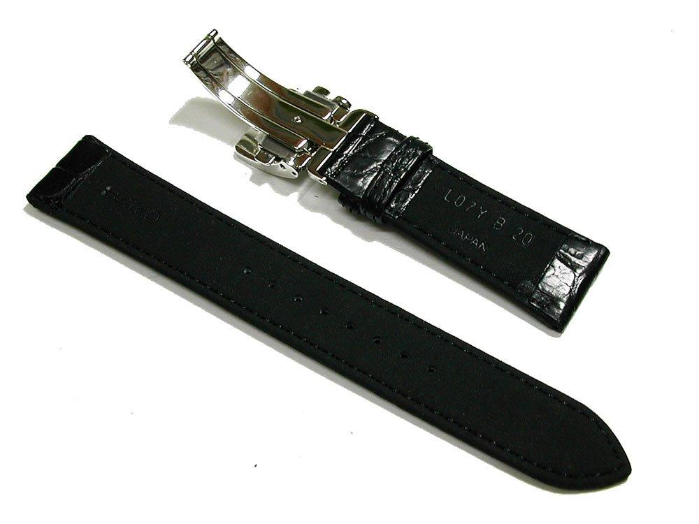 20mm Watch Presage Genuine Crocodile SARD005 [Seiko] Band, Mechanical, Strap, Leather, Black, SARD009, Genuine, L07Y017J9, Men's