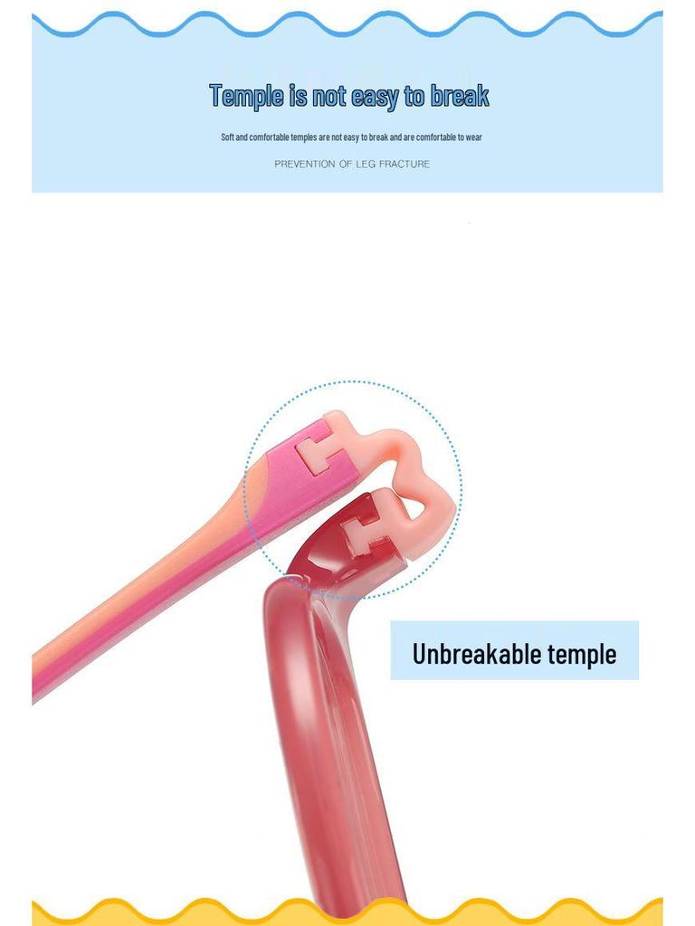 TR Dětské protiskluzové silikonové brýle: Módní brýlové obroučky blokující modré světlo 9109