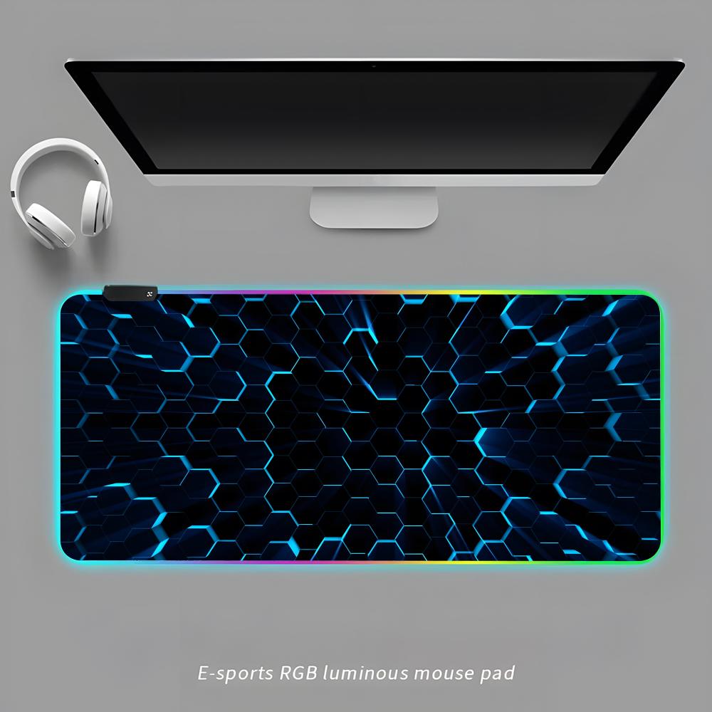 

Абстрактные Шестиугольники Коврик для Мыши RGB Игровой Коврик для Мыши Настольный Коврик HD Игровой Большой Светодиодная Подсветка XXL Коврики для Мыши RGB600x300x3mm
