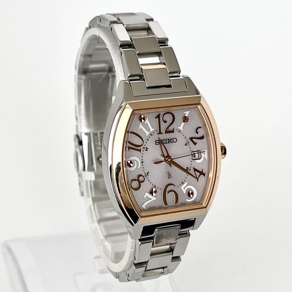 Polished Seiko Lukia Excellent Pink Silver Gold s2384 [Working Condition] Ladies' Watch, Radio-Controlled Solar, Condition, Dial