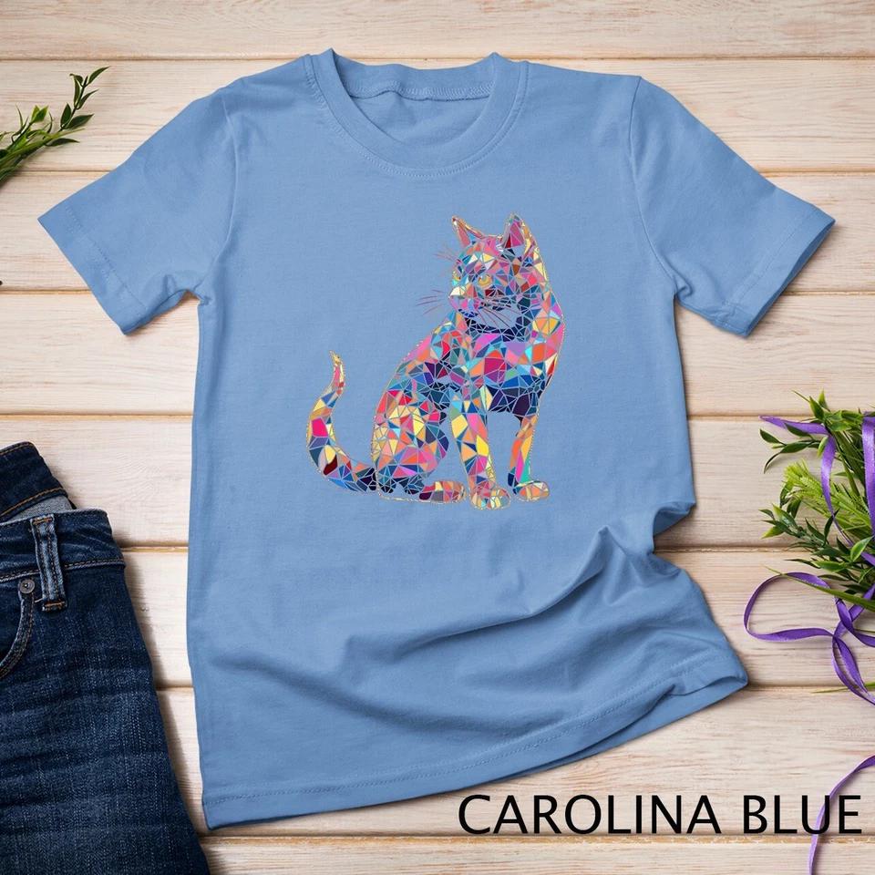 Colorful Geometric Cat For Cat Lovers And Cat Dads T-Shirt Unisex T-shirt 2 XL