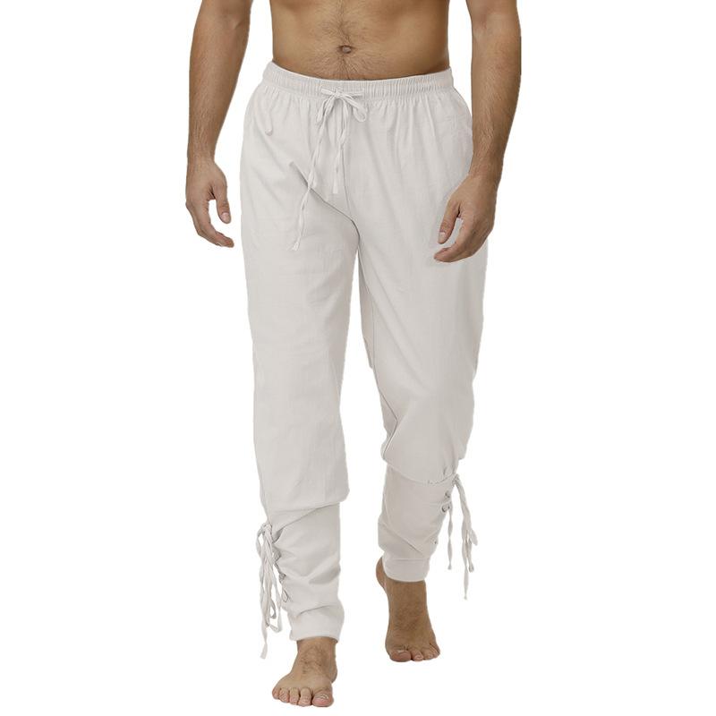 Men's Pirate Pant Viking Men Renaissance Medieval Pants Drawstring Shorts Halloween Adult Cosplay