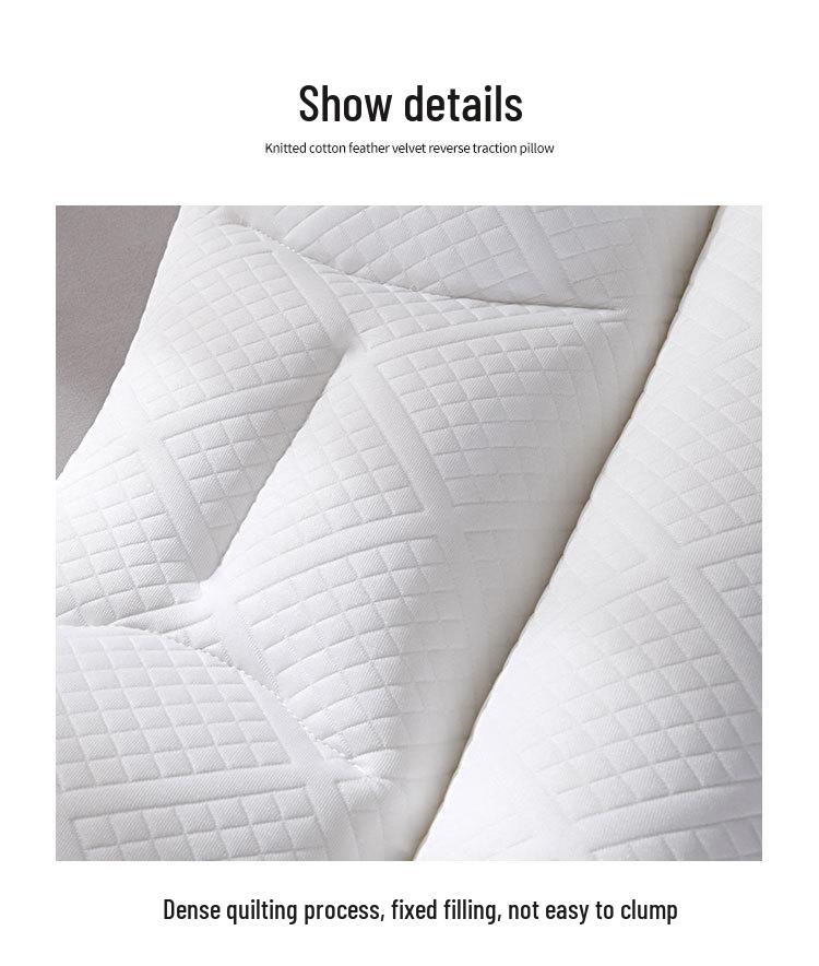 Pair of Anti-Traction Neck Support Pillow Cores for Whole Head Massage, Non-Collapsing, Knitted Cotton.