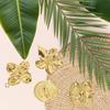 3Pcs Stainless Steel Floral Pendants Gold Plated Jewelry Accessory for Crafting Elegant Necklace Bracelet and Earrings