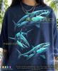 Vintage Blauhai 90er Grafikstil Comfort Colors® T-Shirt, Meeresliebhaber Retro Weißer Hai verblasste T-Shirts, Natur Y2K Streetwear Geschenk,