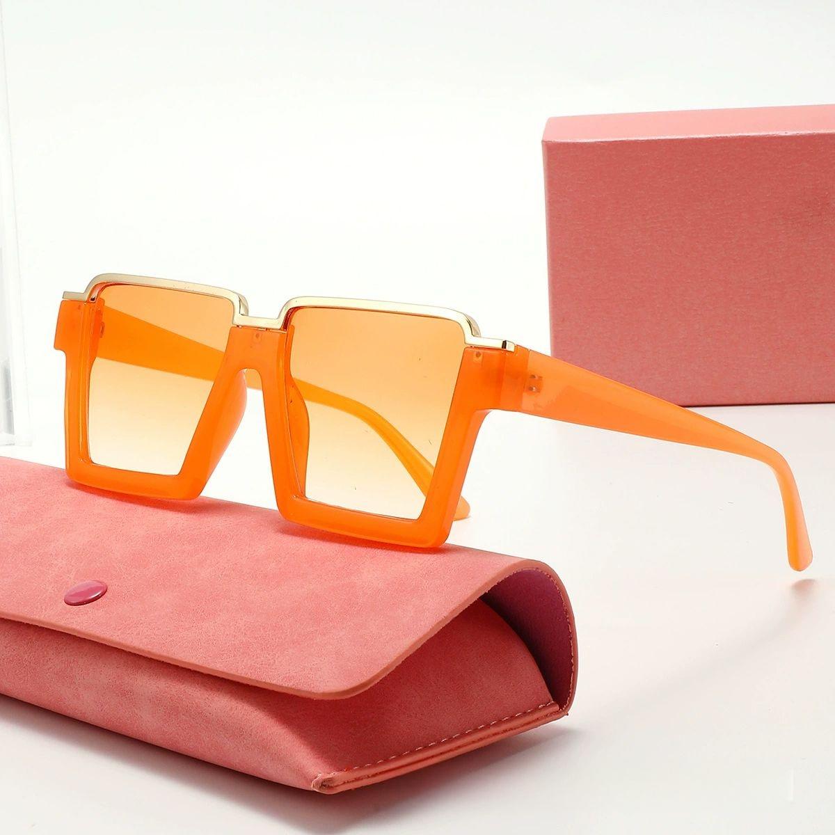 

New half-frame square sunglasses for women ins style men hip-hop personality sunglasses(DS-2502)