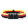Nationale Flagge Armband Edelstahl Schwarze Schnalle Deutschland Frankreich Spanien Brasilien Ukraine Nationale Flagge Armband Hersteller