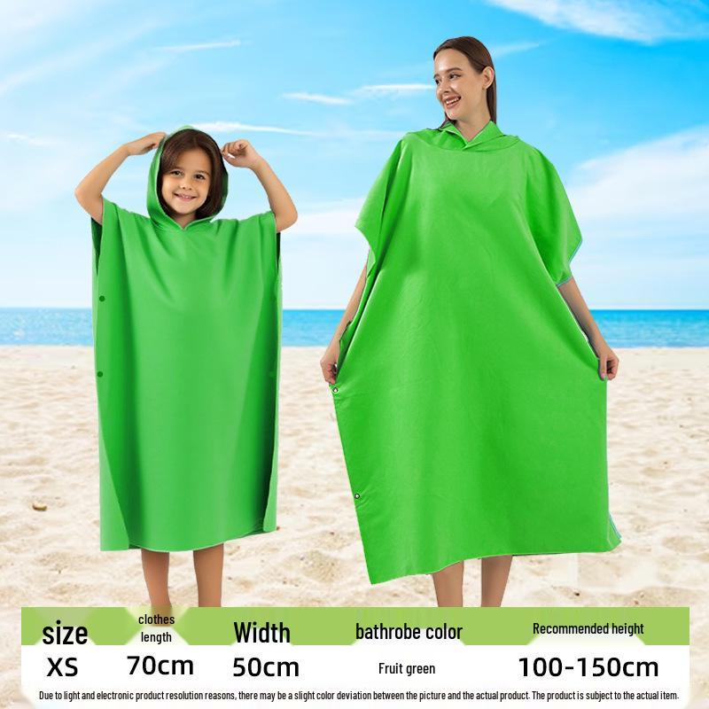 Ultrafine Fiber Hooded Beach Bathrobe and Portable Changing Towel