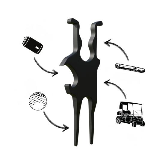 Magnetic Golf Smoke Holder Beer Shot And Divot Repair Tool 3 In 1 Multi-functional Golf Accessory Gifts for Man
