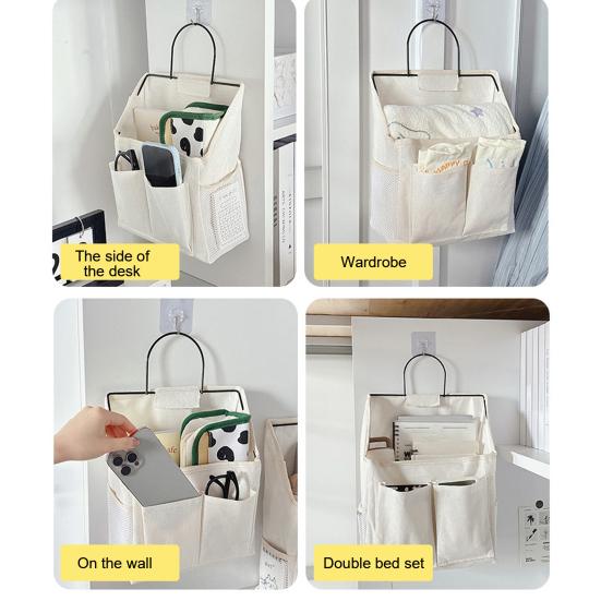 Hängeaufbewahrungstasche Große Kapazität Mehrere Fächer Kleiderschrank Schreibtisch Stofftasche Zeitschriftenbuch Organizer